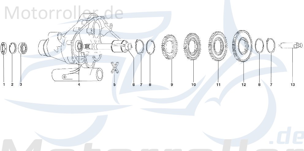 Zahnrad Getriebe 39 Zähne 3.Gang LML H 9mm 125ccm 4Takt Motorroller.de Durchmesser: 103mm Mittelsektion: 5mm Zwischenrad Zahn-Rad Getrieberad Scooter