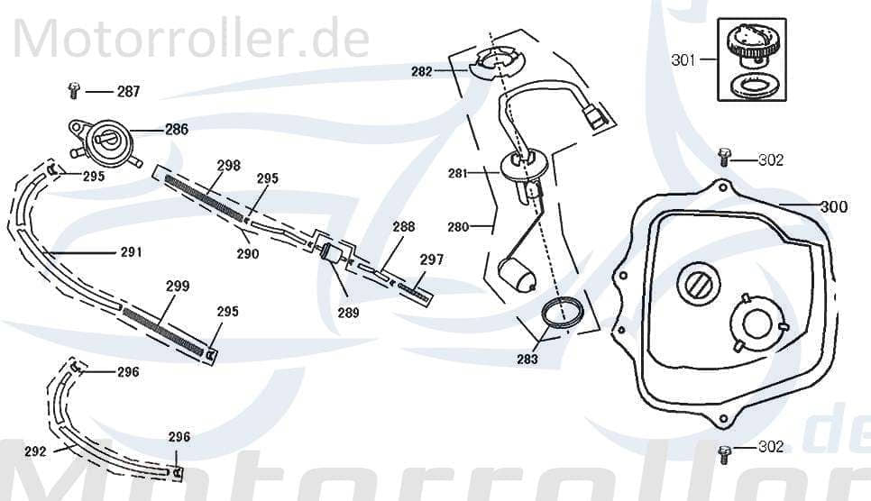Spiralfederschutz 50ccm 4Takt 90016-TK-9000 Motorroller.de Schlauchfeder Schutzfeder 50ccm-4Takt Motorrad Luxxon Emily 50