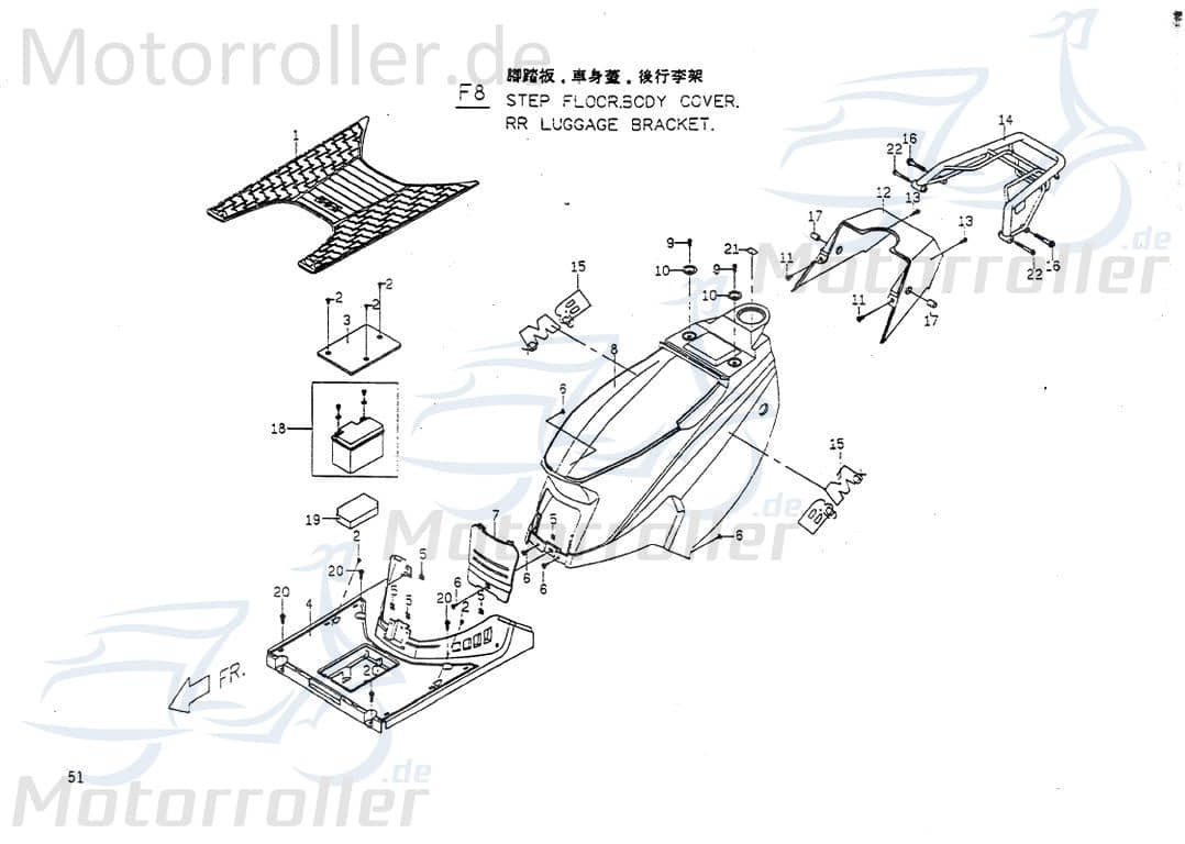 PGO Fußmatte Big Max 50 Bodenmatte Trittmatte Roller 50ccm P1624020000 Motorroller.de Trittbrettmatte Gummimatte / PGO 50ccm-2Takt Tornado 50 Mokick