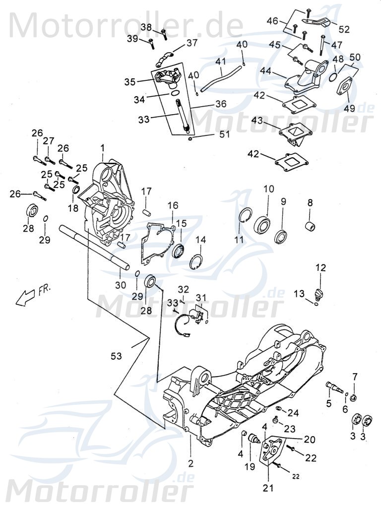 PGO Einlassmembrane T-Rex 50 Membranventil Roller 50ccm 2Takt Motorroller.de Membranblock Membran-Ventil Zylindereinlassmembrane Einlasslamelle