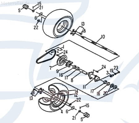 Rex Quad 50 Befestigungsscheibe Radkappe 50ccm 2Takt 99675 Motorroller.de ATV SMC UTV Ersatzteil Service Inpektion
