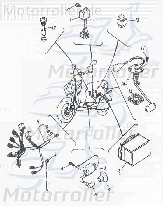 Adly Panther 50 Kabelbaum Roller 50ccm 2Takt 32100-159-000 Motorroller.de Kabelsatz Stromverteiler Strom-Verteiler Kabel-Set Kabelbündel Kabel-Baum