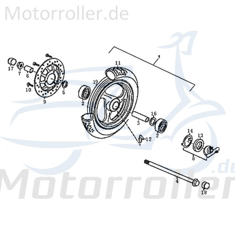 Felgendekor Vorderrad Motorrad 125cc 4T Kreidler 83639