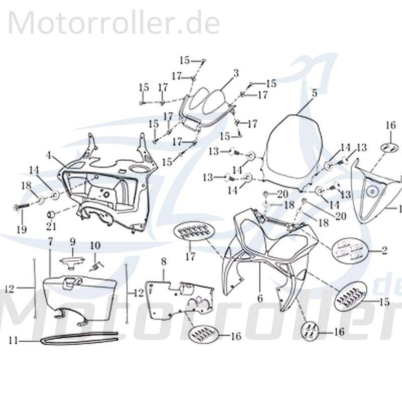Rex INSIGNIO 125 DD Fußraumverkleidung 125ccm 4Takt 702065 Motorroller.de Fußraumabdeckung Fußtrittabdeckung 125ccm-4Takt Scooter Jonway Ersatzteil