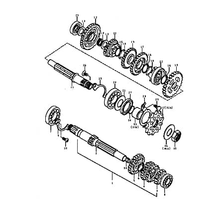 Kreidler Supermoto Enduro 125 Getriebeausgangswelle 125ccm 4Takt FIG.E11-11 Motorroller.de Endantrieb Zwischenwelle Antriebs-Welle Getriebewelle Moped