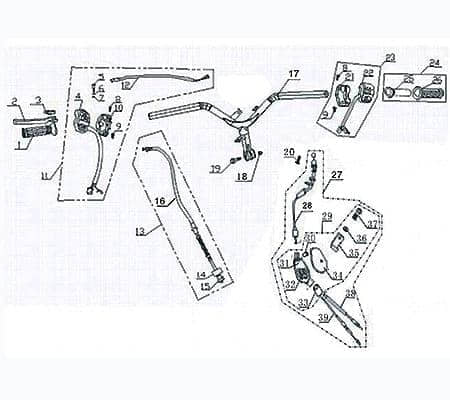 Handgriff links schwarz D22mm L. 120mm 730177 Haltegriff Lenkergriff Griffgummi