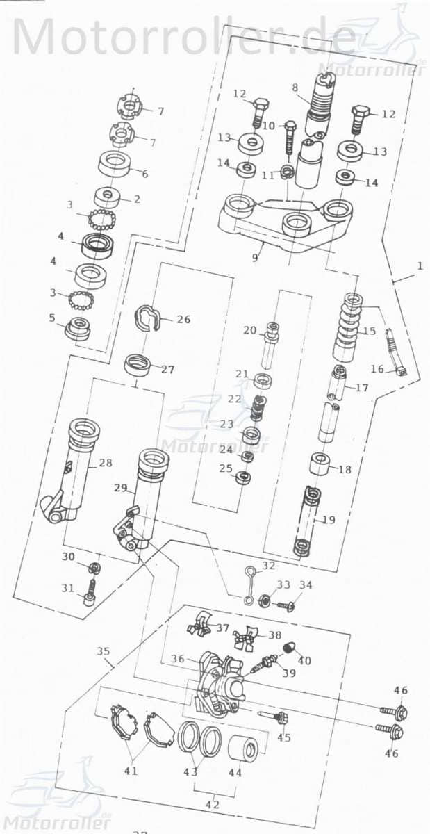 Simmering 26x37x10.5mm Gabel AGM Simmerring 50ccm 4Takt Motorroller.de Wellendichtring Dichtringe Simmerringe Simmer-Ring Wellen-Dichtring Öldichtring