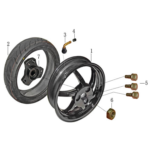 Rex Monaco 50 Felge hinten 50ccm 2Takt 701215 Motorroller.de Hinterrad Hinterrad-Felge Hinterradfelge Hinter-Rad Heck-Rad Kreidler Hiker Scooter