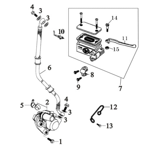 Kreidler Florett RMC-G 50 125 Bremsgeberzylinder 86453 Bremspumpe Bremszylinder Bremshebel Bremsgriff Original Ersatzteil