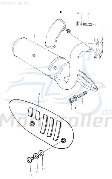 Eppella Eppelino 50 Bundmutter M6 50ccm 2Takt FIG.-07-NO.-04 Motorroller.de Sechskantmutter Flanschmutter Sechskant-Mutter Flansch-Mutter Bund-Mutter