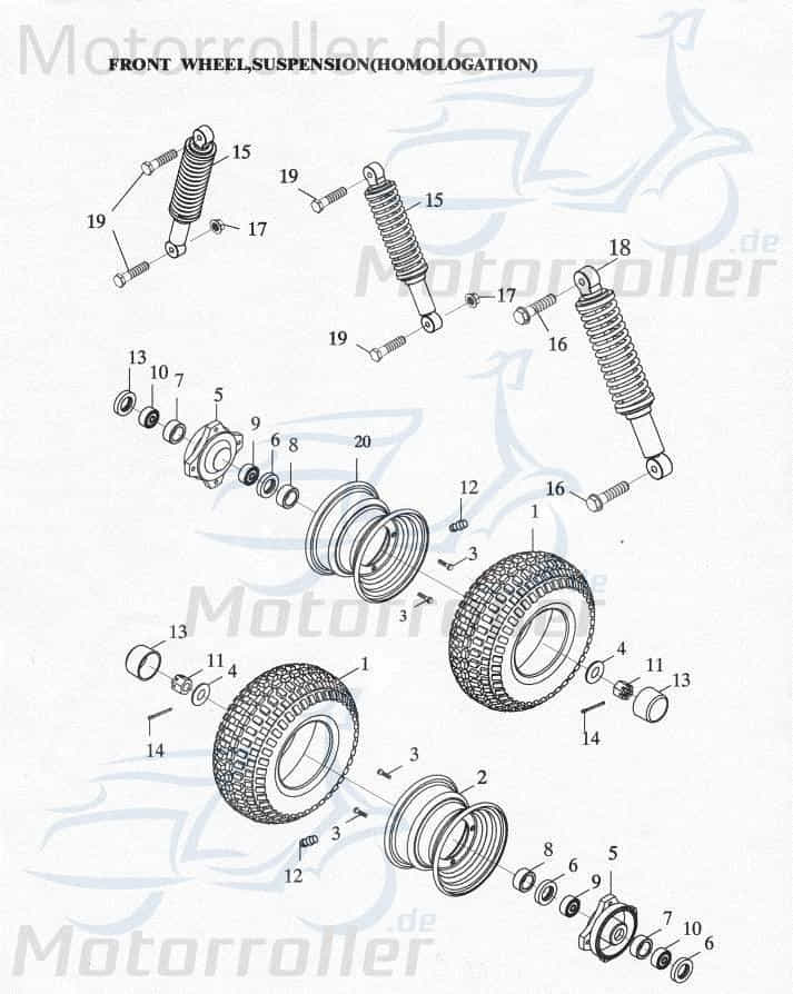 Adly Felge hinten 7x5.2 Zoll 7x5.2Zollmm Quad ATV 50ccm 2Takt Motorroller.de Hinterrad Hinterrad-Felge Hinterradfelge Hinter-Rad 125ccm-4Takt UTV