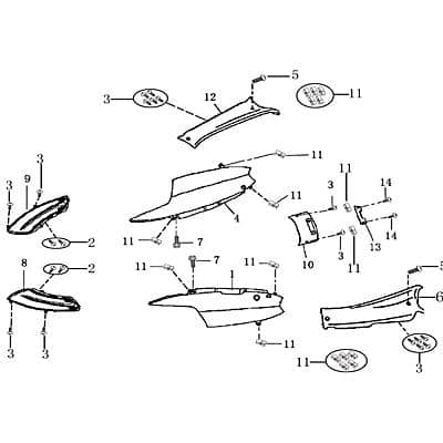 Rex Torino 125 Dekorsatz Aufkleber 125ccm 4Takt 706093 Motorroller.de Sticker Aufkleber-Set Deko-Set Aufklebersatz Dekoraufkleber Kit Scooter Jonway