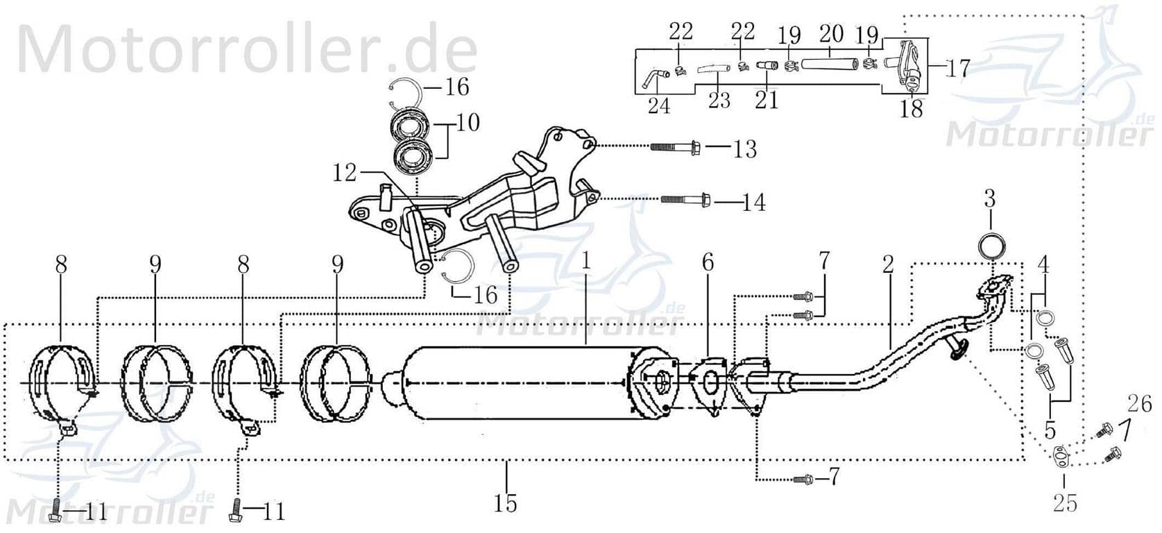 Kreidler Hiker 50 DD Bundschraube 50ccm 2Takt 9050608025-5 Motorroller.de M8x25mm Maschinenschraube Flanschschraube Flansch-Schraube Bund-Schraube Rex