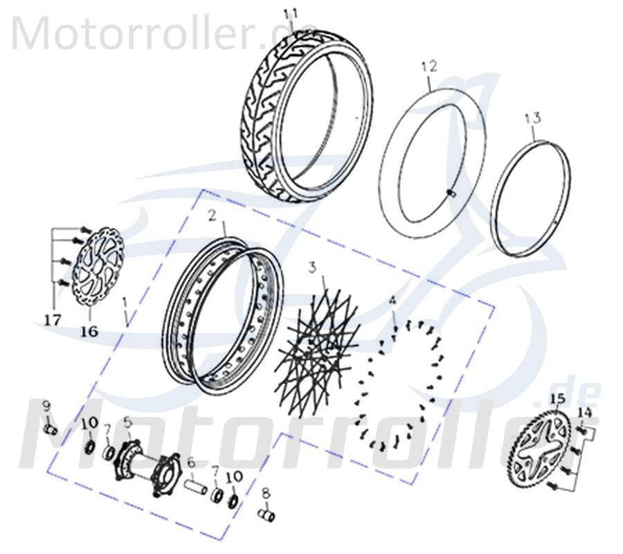 CPI Supermoto 125 DD Buchse 125ccm 4Takt Y9B-44266-00-00 Motorroller.de Länge=25mm Hülse Distanzhülse Lagerbuchse Distanz-Hülse Distanzbuchse Motorrad