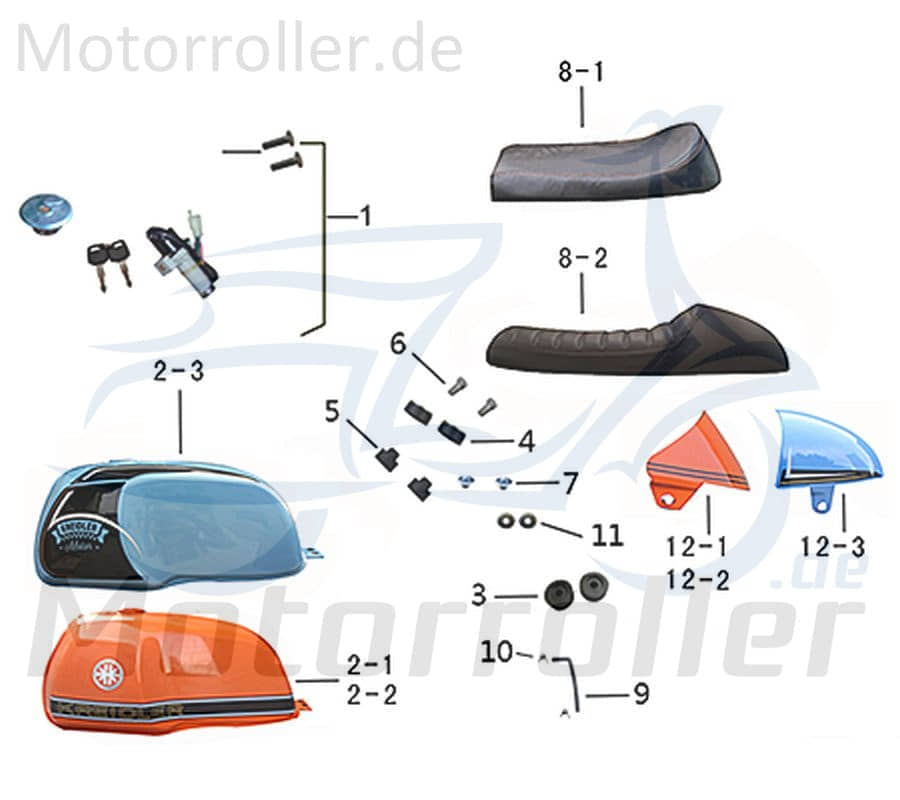 Kreidler DICE CR 125i NPJ Edition Einzelsitzbank 781293 Fahrersitz Sitz Motorradsitz Original