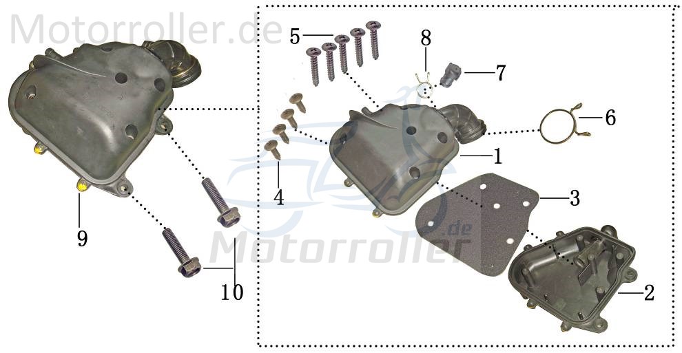 AGM Fighter 50 One Luftfilter 50ccm 2Takt CQJ-49001BMBT001 Motorroller.de Luftfilterkasten Luft-Filter Luftfiltergehäuse Luftfiltermatte 1E40QMB