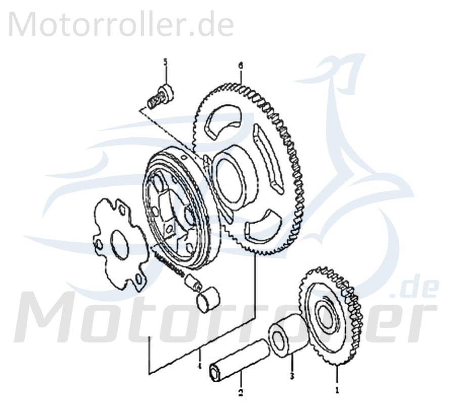 Kreidler DICE CR/GS/SM 125i Pro Starterkupplung 125ccm 4Takt 89399 Motorroller.de Anlasserfreilauf Anlasserkupplung Rex Enduro Supermoto 125 DD Moped