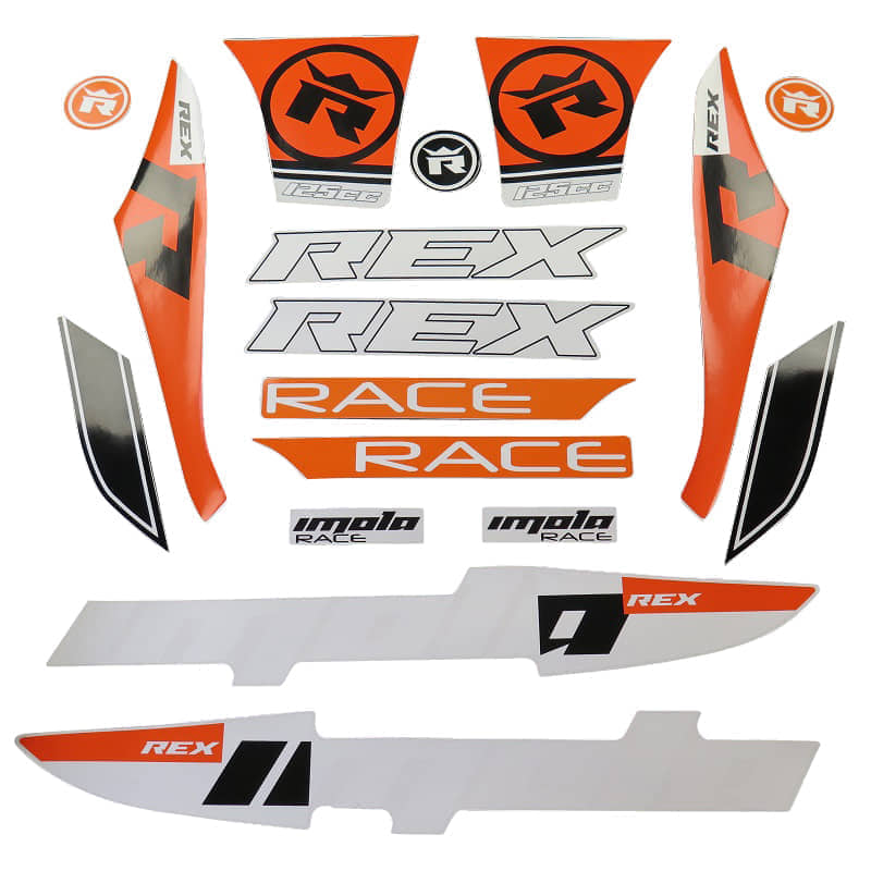Rex Imola 125 Dekorsatz Aufkleber Roller 125ccm 4Takt 706314 Motorroller.de Sticker Aufkleber-Set Deko-Set Aufklebersatz Dekoraufkleber Kit Scooter