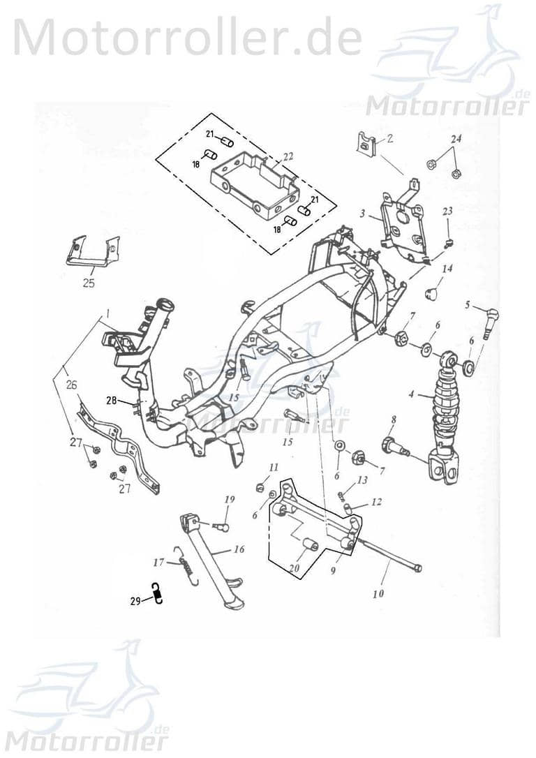 Adly Distanzbuchse vorn Super Sonic 50 Hülse 50ccm 2Takt Motorroller.de Distanzhülse Distanzring Distanz-Hülse Passhülse Passbuchse Minarelli liegend
