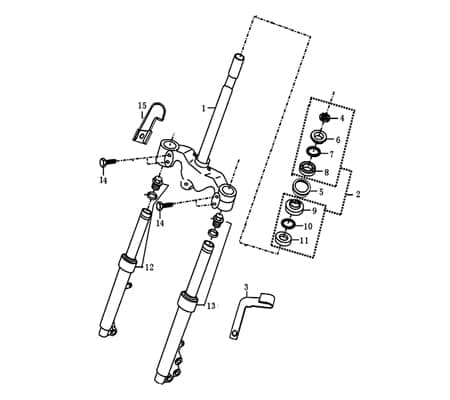 Gabeljoch Gabelrohr Telegabel Gabelbrücke 1030402-2