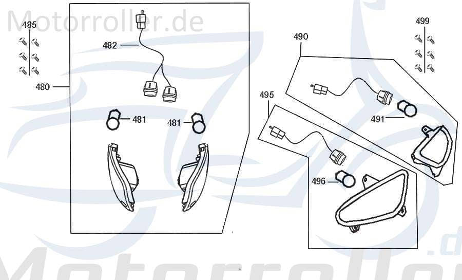 Luxxon Emily 50 Blinkersatz vorn 50ccm 4Takt 33400-ALA6-9100 Motorroller.de Blinklicht vön Signalleuchte Fahrtrichtungsanzeiger 50ccm-4Takt Scooter