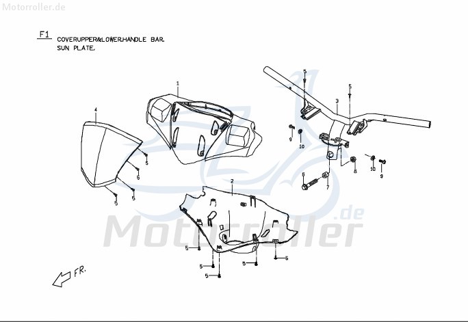 PGO Lenkerverkleidung oben feuerrot G-Max Frontverkleidung M26130001N0 Motorroller.de Frontmaske Lenkerabdeckung Frontcover Deckel Scooter