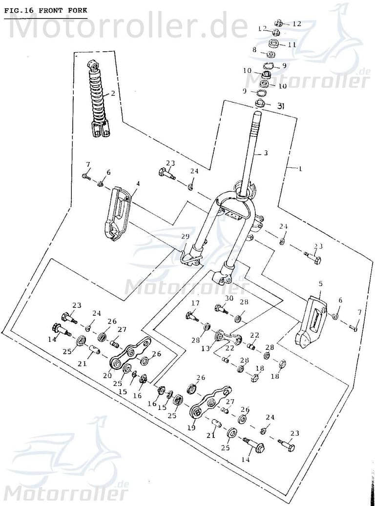 Bundmutter M10x1-25mm weiß verzinkt AGM Roller 50ccm 2Takt Motorroller.de Sechskantmutter Flanschmutter Sechskant-Mutter Flansch-Mutter Bund-Mutter