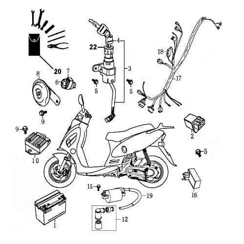 Widerstandskomponente Rex RS125 QM125T 10D Scooter 83289 Motorroller.de Vorwiderstand Widerstands-Komponente Widerstandseinheit RS700 Moped Service
