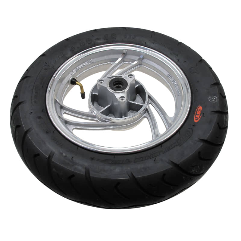 Vorderrad Komplettrad 2.15x10 / 3.50x10 10 Zoll silber Motorroller.de
