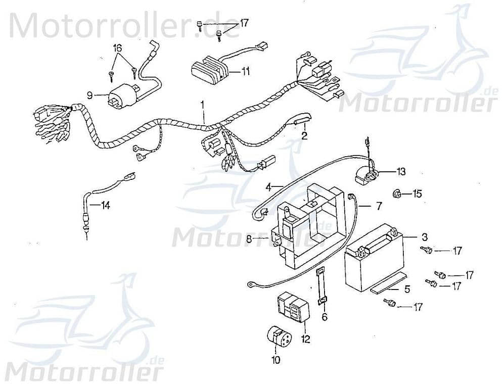 SMC Chopper 125 Batteriefach 125ccm 4Takt 62126-CHP-00 Motorroller.de Batteriebox Batteriekasten Akkubox Batteriebehälter Batterie-Box Akku-Box