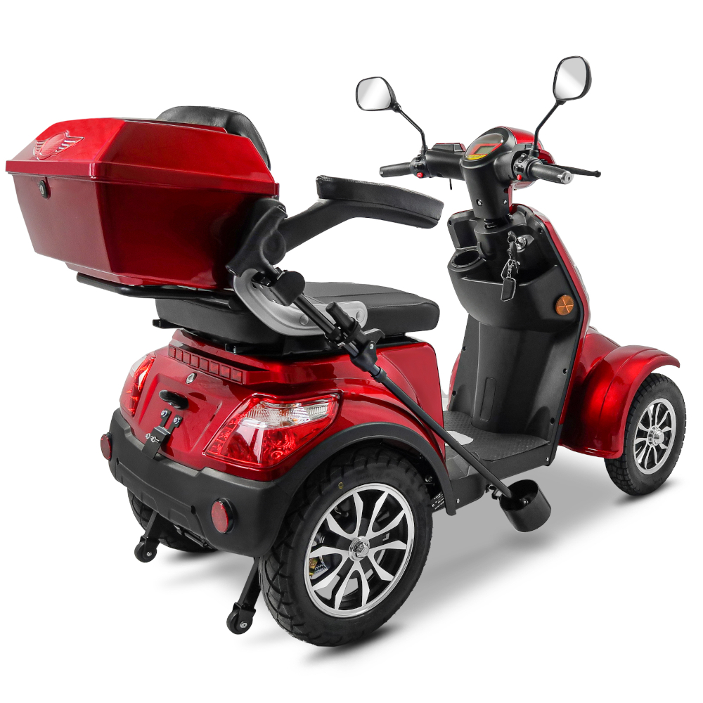 E-Quad Scoody E4 Shopper V3 25 km/h rot 1000 Watt Lithium-Akku Elektroroller Seniorenroller E-Scooter