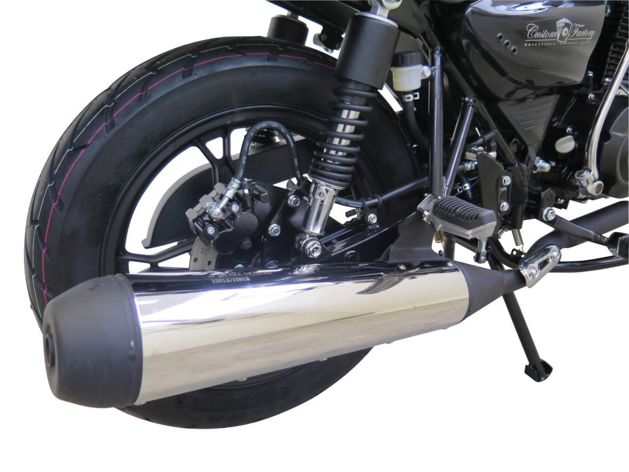 Motorrad Fighter 125 C-S schwarz matt 90 km/h Euro 5+ Schaltmoped Chopper 125ccm 4 Takt Leichtkraftrad Krad Kraftrad