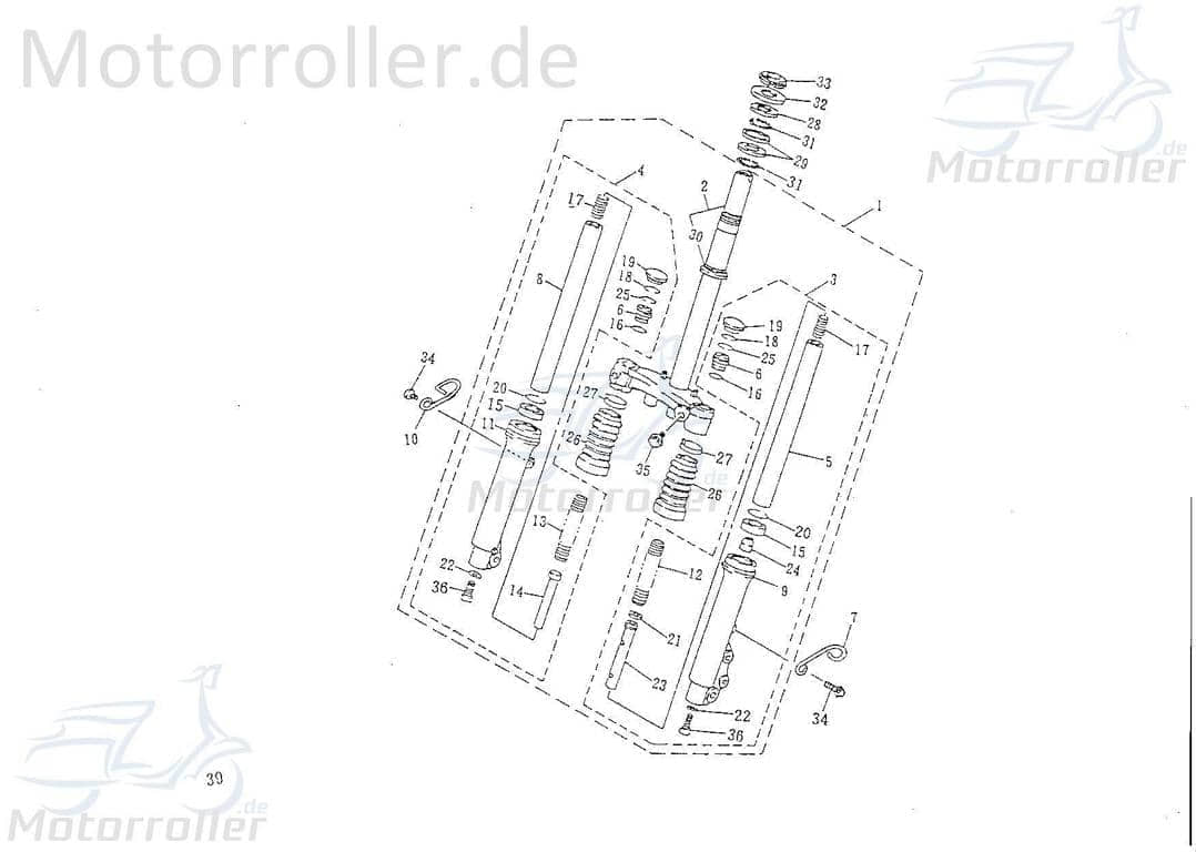 Rex 50 Escape Faltenbalg Manschette 50ccm 4Takt 42191-NAF-00 Motorroller.de Gabelbalg Balk für Faltenbalk Gabelholmblende 139QMB Scooter Ersatzteil