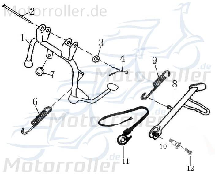 Schraube M8x10mm 10x12mm verzinkt Jonway Scooter 8011510012-1 Motorroller.de Bundschraube Maschinenschraube Flanschschraube Flansch-Schraube 139QMB
