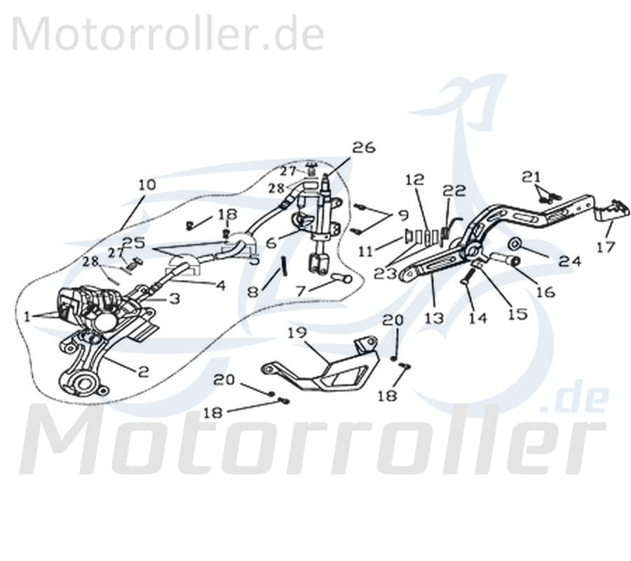 CPI Supermoto 125 DD Halter 125ccm 4Takt Y9B-45953-00-00 Motorroller.de Halterung Haltebügel Halteblech Halte-Blech Halte-Bügel 125ccm-4Takt Motorrad