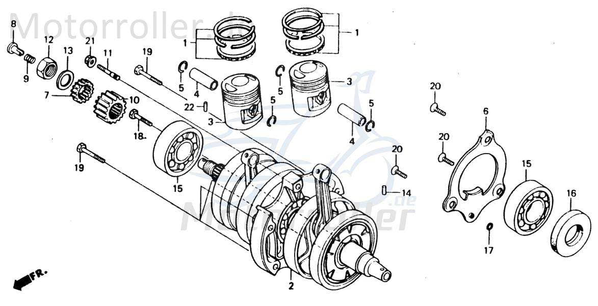 Chunlan Chopper Ölpumpenantriebsrad 125ccm 4Takt 244FM.04-06 Motorroller.de Zahnrad Ritzel Ketten-Rad Zahn-Rad Motorrad Moped Ersatzteil Service