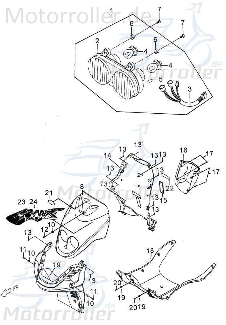 PGO Big Max 50 Kabel Scheinwerfer Birnenfassung P266A0800001 Motorroller.de Scheinwerferkabel Beleuchtungskabel Stromkabel Lichtkabel Scooter