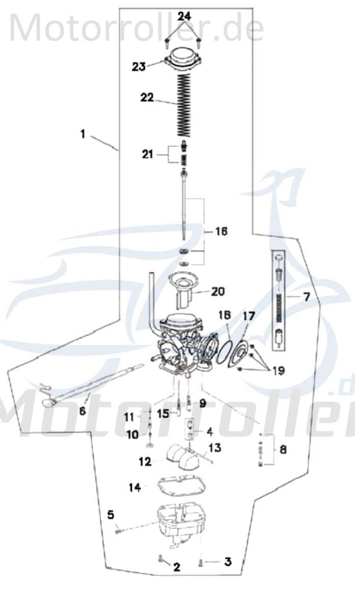 Nadelventil Adly ATV 300 Crossroad Sentinel Quad 272ccm 4Takt Motorroller.de Schwimmernadel Regulierventil Schwimmernadelventil Einstellventil UTV
