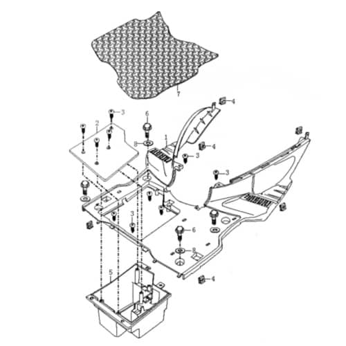 Fussbrett Motorroller Rex RS600 Trittbrett 89745