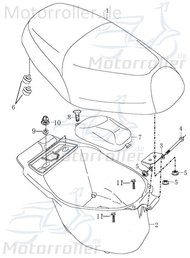 Kurbelgehäuse rechts 139QMA 139QMB GY6 105110-139QMA-0000 Motorroller.de 4Takt 50ccm Motorgehäuse Motorblock Scooter Baotian BT49QT-12E BT49QT-12E3