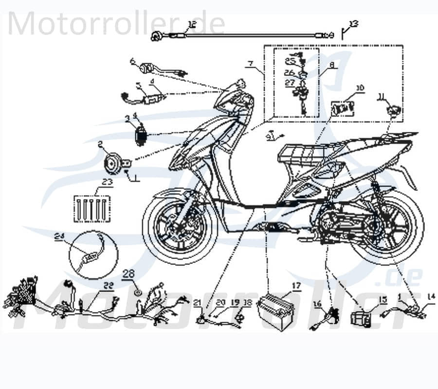 CPI Vabene 50 Sensor Fühler 50ccm 2Takt Q0F-28510-10-00 Motorroller.de Vergaserheizung Indikator Melder Thermosensor Kühlersensor Kühlergeber SMC