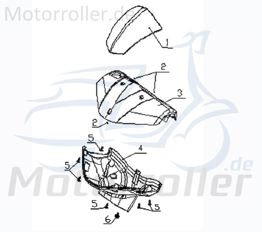 CPI Vabene 50 Lenkerverkleidung 50ccm 2Takt Q0H-62311-00-8D Motorroller.de dunkelgrau Frontverkleidung Frontschürze Frontmaske Lenkerabdeckung Scooter