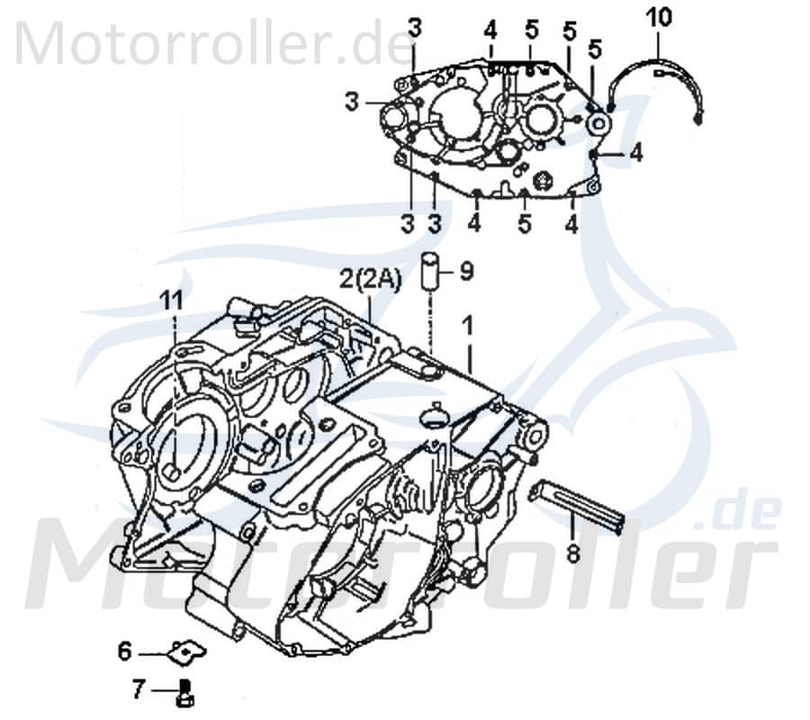 Kreidler DICE CR 125i Motorgehäuse 780303 Motorroller.de Kurbelgehäuse Motorrad Moped Ersatzteil Service Inpektion