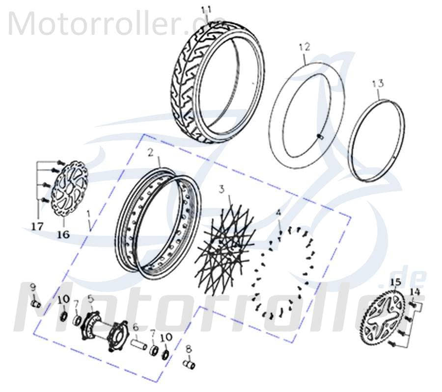 CPI Supermoto 125 DD Abstandshülse 125ccm 4Takt Y9B-44252-00-00 Motorroller.de Distanzbuchse Abstandsbuchse 125ccm-4Takt Motorrad Moped Ersatzteil