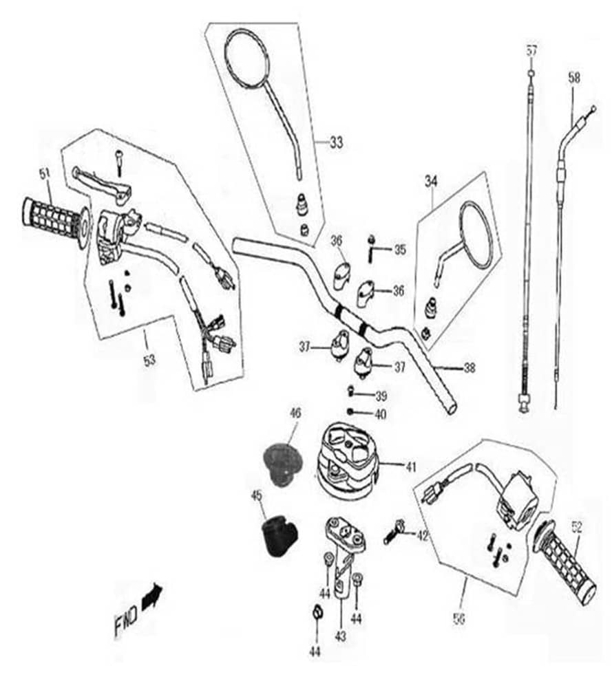 AGM GMX 460 Retro Gasgriff 50ccm 4Takt 53140-KY-9001-S Motorroller.de Drehgriff Lenkergriff Lenker-Griffe Gasarmatur Gasdrehgriff Gasgriffhülse
