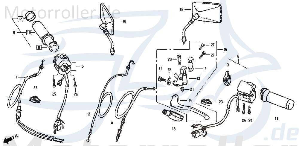 Daelim VL 125 Daystar E2 Griffgummi Links 125ccm 4Takt 53166-BA5-9000 Motorroller.de Handgriff Haltegriff Drehgriff Lenker-Griff Halte-Griff Motorrad