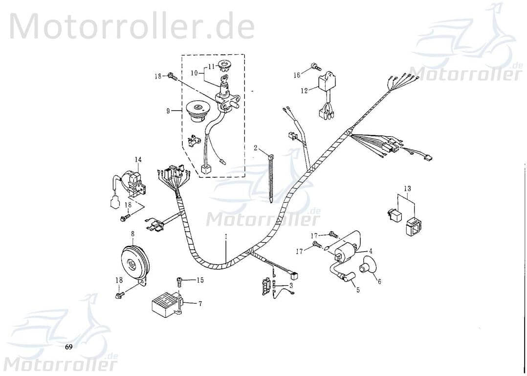 SMC REX Quad 50 Zündspule 1 Pin ATV 50ccm 2Takt 62310-NAF-00 Motorroller.de und Zündkabel Zündung Zündmodul Kerzenstecker Zünd-Kabel Zünd-Spule UTV