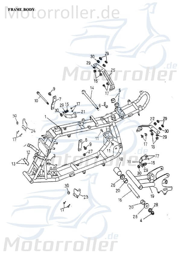 Adly Schwingenachse 14x20x253mm Motorachse Quad 50ccm 2Takt Motorroller.de Schwingachse Motoraufhängungsachse 50ccm-2Takt ATV ATV 50 II Utility XXL AC