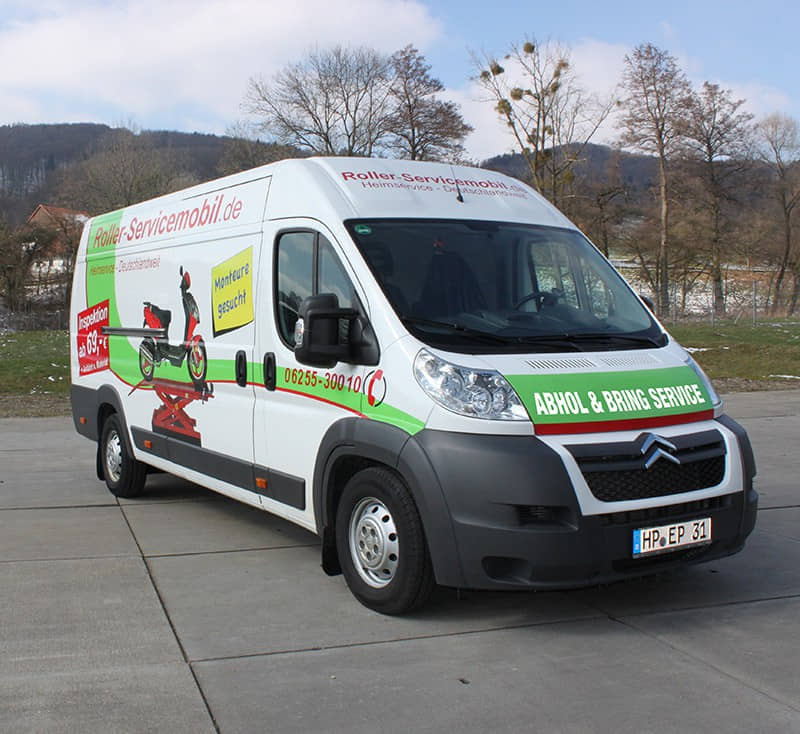 Abholservice Motorroller Scooter Motorrad Transport in unsere Werkstatt