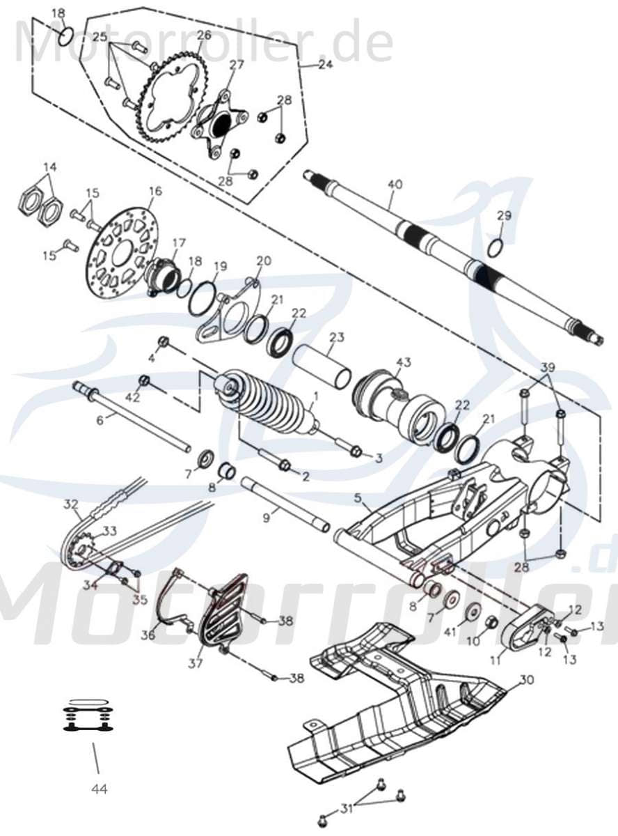 Adly Achsaufnahme ATV 300 Sport Achsgabel Quad 272ccm 4Takt Motorroller.de Hinterachsgehäuse UTV Ersatzteil Service